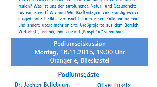 Veranstaltungshinweis – Erinnerung: BIOSPHÄRE BLIESGAU vor der Wende?