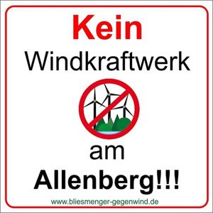 Keine Konzentrationszone für Windkraft auf dem Allenberg – Presseinfo der BI „Bliesmenger-Gegenwind“ vom 15.01.2017