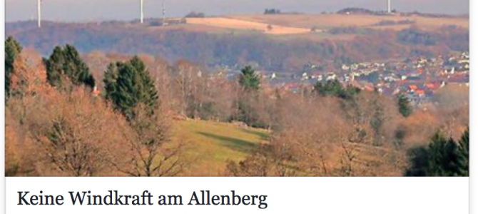 Keine Windkraft am Allenberg – frohe Bürger