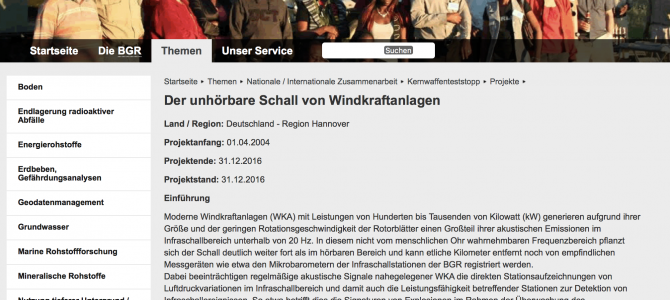 Der unhörbare Schall von Windkraftanlagen