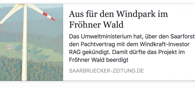 Aus für den Windpark im Fröhner Wald!